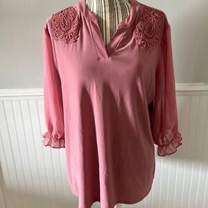 Emma & Olive Woman Pink Top Size 1X